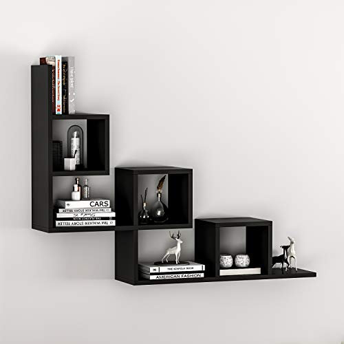 Homidea Tail Wandregal - Hängeregal - Dekoregal - Bücherregal in coolem Design (Schwarz)