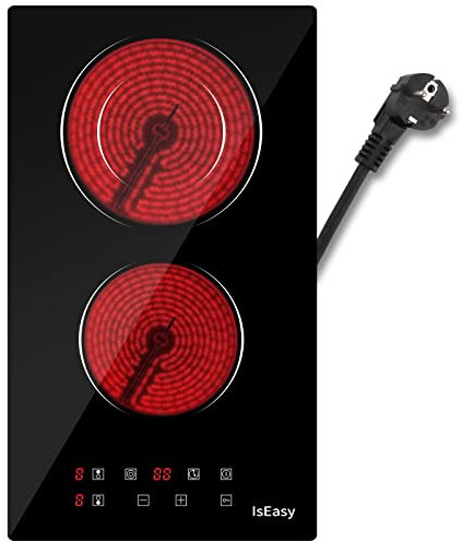Suodi Encimera vitroceramica con 2 zonas de Inducción, Negro