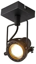 Qazqa Verstellbarer Deckenstrahler, Deckenspot - Suplux - Schwarz, max. 50W, Geeignet für LED, 8cm, Rund, Ideal als Wohnzimmerlampe, Küche lampe und