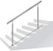 Aufun rampe d'escalier, main courante en acier inoxydable, garde-corps pour escaliers, intérieur et extérieur, balcon, parapet, argent, longueur : 80-180 cm (100cm, 0 croisillons)