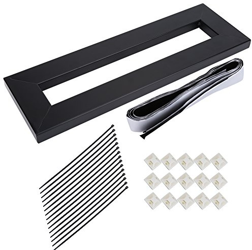 Jenngaoo Pedalboard 40x13 cm für Gitarren-Effekte, Aluminium | 15 Bänder, 15 Klebeclips, Einfache Montage, für E-Gitarre, Studio, Bühne, Kompakte Größe S