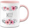 Tassenbrennerei Original - Blümchen-Tasse mit Spruch Milf - Lustige Kaffeetasse als Gechenk für Deine Kollegin (Rosa)