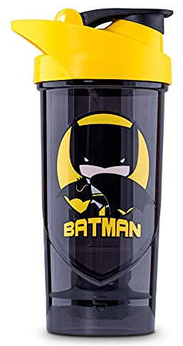 Shieldmixer Hero Pro Classic Shaker for Whey Protein Shakes and Pre Workout, BPA Free, 700 ml, Batman Mini