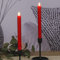 Haushalt International HI 55109 LED Stabkerze Kerze rot 2er Set warmweiss