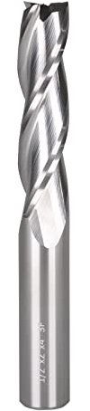 Jiiolioa Spiral CNC Router Bits 1/2 inch Shank 3 Fluter with Extra Long (4 inch Total Length) Solid Carbide Square End Mill for Wood Mortises Carving