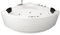 Basera® Classic Indoor Eck-Whirlpool Badewanne Malai mit 21 Massagedüsen, Wasserfall, LED-Ambiente, Touchpanel, Bluetooth und Radio