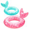 HeySplash Aufblasbare Schwimmringe, 2 Stück Schwimmreifen mit Meerjungschwanzes Form für Pool Strand, PVC Schwimm Ring für Kinder/Erwachsene mit einem Gewicht von 38-88 Lbs - Rose Gold + Blau