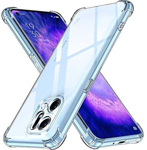 ivoler Klar Silikon Hülle für Oppo Find X5 mit Stoßfest Schutzecken, Dünne Weiche Transparent Schutzhülle Flexible TPU Durchsichtige Handyhülle Kratzfest Case Cover