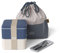monbento - Natural Lunchbox Set - Mit Bento Box MB Square mit Fächern Made in France, Besteck-Set MB Slim Box Onyx, Bento Tasche MB Pochette L - BPA Frei - Lebensmittelecht - Blau und schwarz