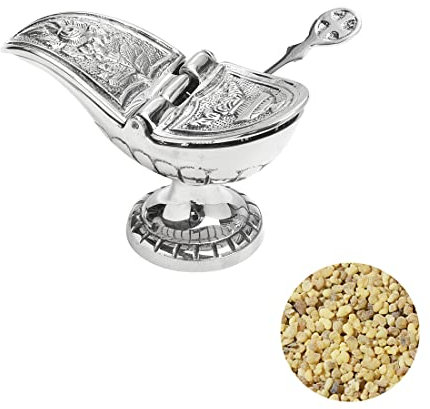 NKlaus Set 1x Incense shuttle silver 1x Spoon 1x Eritrea pea incense blend 40701