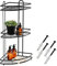 KADAX Duschablage Ecke, Badezimmer Organizer, Eckregal, Badregal, Duschregal, Duschgel und Shampoo Halterung für Dusche, Duschkorb (Schwarz, 3 Etagen)