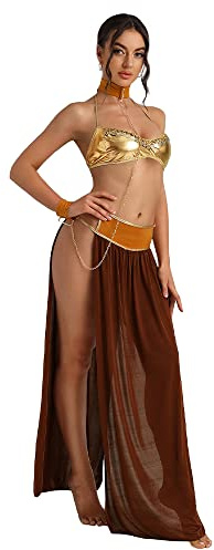 Ulalaza Disfraz de Cosplay para mujer, Cleopatra, diosa griega, Guerrero romano antiguo, uniforme, atuendo para fiesta de Halloween