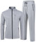 AjezMax Herren Jogginganzug Trainingsanzug Sportbekleidung Fußball Wandern Laufen Sporthose Jacke Hose für Gym Warm Tracksuit mit voll Reißverschluss M Hellgrau…