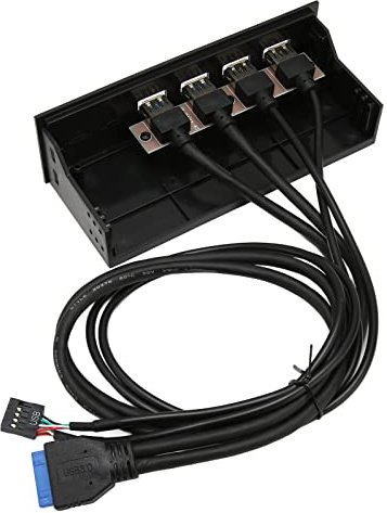 ciciglow Concentrador de Panel Frontal USB 3.0 de 5,25 Pulgadas, 4 Puertos 5Gbps Panel de 19 Pines Placa de Expansión de Computadora con 2 Puertos USB 3.0 y 2 Puertos USB 2.0 para