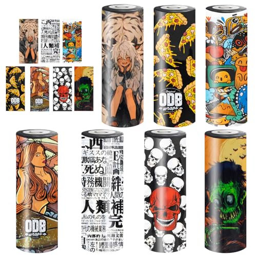 21 pezzi 18650 Batteria Wraps Guaina Termorestringente per Batteria 18650, Tubi Termorestringenti in PVC, 18650 Battery Protettiva Wraps, 7 Stili, Pre-taglio