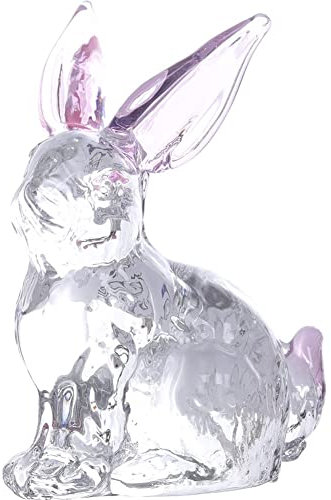 Verre De Lapin Figurine Mignon Crystal Rabbit Statue Tiny Animal Sculpture Art Animal Décor Ornement pour Le Bureau À Domicile
