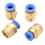 Pneumatik Steckverschraubung R 1/4 auf 6mm IQS, 4 Stück Push In Druckluftanschluß Steckanschluss (R 1/4 - 6mm)