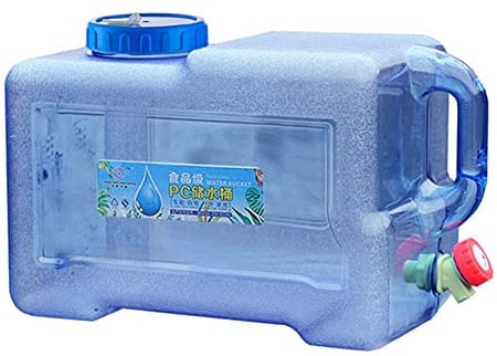 Drinking Water Container with Tap, 8L Portable Plas-tic Water Bucket with Handle, Water Bottle Carrier for Camping Outdoor Travel Van RV Home Emer-gency, Water Storage Tank, Water Dispenser Water Jug