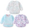 Yealoo Paquete de 3 Babero con Mangas Impermeable 6-35 Meses Baberos Babetes Bebe lavables