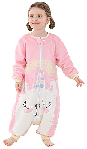 COOKY.D Unisex Long Sleeve Baby Sleeping Bags with Legs Boys Girls Cartoon Newborn Wearable Blanket,Pink 1-3 Years