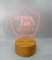 Generico Lampada in Plexiglass con Base Nera Logo Roma Calcio e Nome Personalizzato Decor Night Light LED Luce Camera 7 Colori