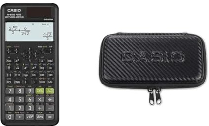 Casio FX-87DE Plus-2 Wissenschaftlicher Taschenrechner für Schule und Technik mit FX-CASE-CB-BK2 Schutzhülle Schwarz