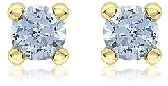 Amazon Essentials Ohrstecker aus 9-karätigem Gold mit Geburtsstein für März (ehemals Amazon Collection)