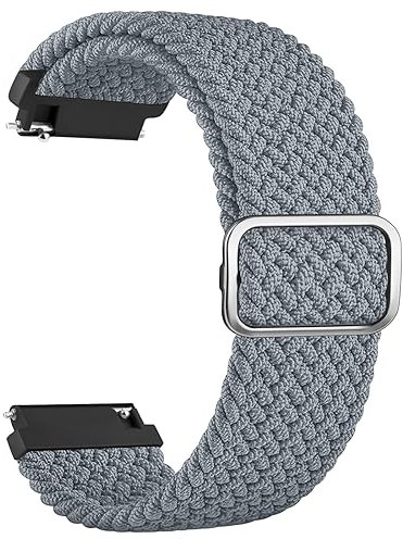 Amzpas Armband für Amazfit GTR 2/GTR 3/GTR 4 Armband,Nylon 22mm Verstellbares Geflochtenes Ersatzarmbänder für Amazfit GTR 47mm/GTR 3 Pro/GTR 2e/Stratos 3/Cheetah Pro Damen Herren (Blaugrau)