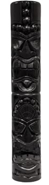 Villa Métisse Totem Tiki 100cm en Bois Noir pour décoration extérieure