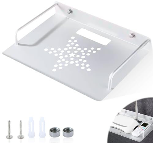 TOATELU Universelle Wandhalterung für Router, Router Regal, Kleiner Projektor Wandregal, Aluminium Mehrzweck Halter Wandregal, für TV-Box, Router, Set-Top-Box, Mini PC, TV Zubehör (Silber)