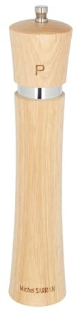 Sitram 715420 Moulin à poivre en bois d'Hévéa certifié FSC - Ø 5.5 cm H 26.5 cm, Beige
