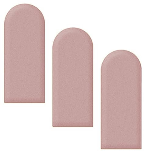 Wzmazingly 3pcs Anti-Collision Wall Stickers, 20x50cm Upholstered Wall Panels, Self-adhesive Bed Headboard Wall Padding For Wall Decorative (Color : Dark-pink, Size : 20x50cm)