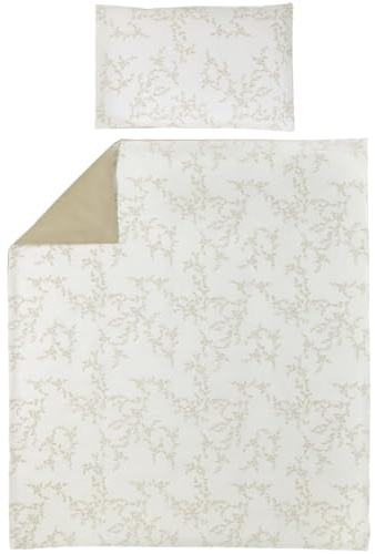 Meyco Bettwäsche Juniorbett 100x135cm inkl. Kopfkissenbezug Branches Sand | 100% Baumwolle - Oeko Tex zertifiziert - weich - atmungsaktiv - waschbar & trocknergeeignet