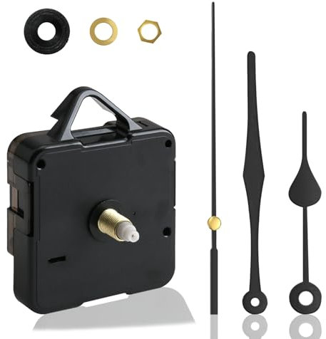 Silent Quartz Clock Mechanism Movement Kits battery powered Long and Short Shaft DIY Wall Clock Mechanism Parts Motor Replacement for Repair Home Restaurant Hotel Office Classroom (Peach Heart Black)