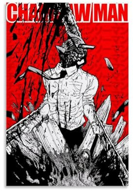 CTATOGE Chainsaw Man Anime Poster Canvas Painting Wall Art Picture Home Decor Print For Bedroom Living Room 12x18inch(30x45cm) Unframe-style