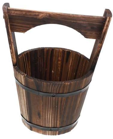 BESPORTBLE 1satz Holzblumentopf Vintage Stil Kleiner Pflanztopf Aus Karbonisiertem Holz Vielseitig Einsetzbar Für Garten Balkon Fensterbank Oder Büro Retro Design Für Kreative Dekoration