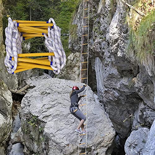 Strickleiter, Sicherheitsleiter, Feuerleiter (2–8 Stockwerke), Notfall-Sicherheits-Strickleitern, schnell einsetzbar, einfach zu bedienen/12 m