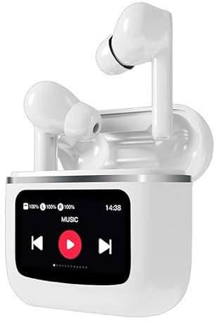 Cool Auriculares Stereo Bluetooth Earbuds LCD Touch Blanco