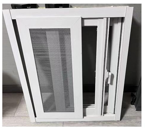 Ventanas correderas Ventana corrediza grande de tamaño personalizado, blanca, ventana de utilidad corrediza horizontal doble de aluminio con vidrio templado y marco para cobertizos, graneros, baños y