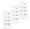 feletec 4-fach Steckdosenadapter 4x Euro, weiß, 3 Stück, Mehrfachstecker, Mehrfachsteckdose