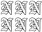 PATIKIL Antiguas Letras de Hierro en Parches, 6 Piezas de Apliques Bordados para Coser o Planchar en Ropa, Mochilas, Sombreros, Chaquetas, Camisas, Letra N