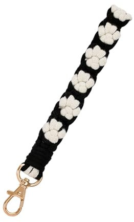 CHUQING Porte-clés femme macramé fait à la main Bracelet à pompons Anyards pour clés, clés de voiture, Kc02-50, taille unique