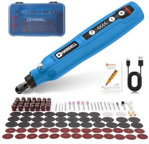 HARDELL Mini Cordless Rotary Tool - 5-Speed with 129 Accessories, USB Charging, 3.7V Power Rotary Tool for Sanding, Polishing, Drilling, Etching, Engraving & DIY Crafts