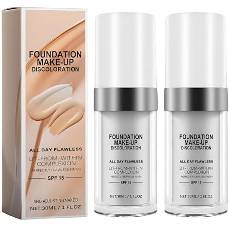 2 Pack Colour Changing Foundation,30ml Color Changing Foundation, Mature Skin Foundation,Flawless Color Changing,Suitable For All Skin Types.
