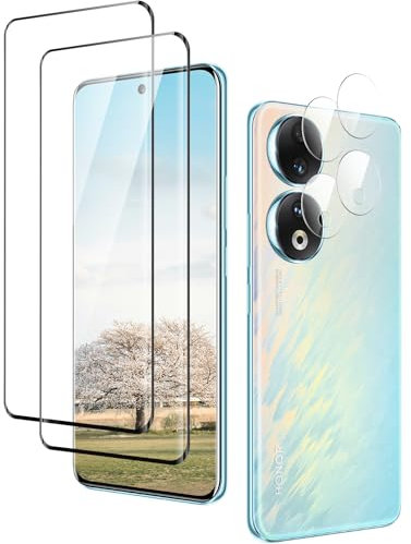 uShield Protector Pantalla Completa para Honor 90 Cristal Templado, Vidrio Cristal Templado [De Punta a Punta] [Sin Burbujas] [Anti-Scratch] [Sensible al Tacto] 2+2 Piezas