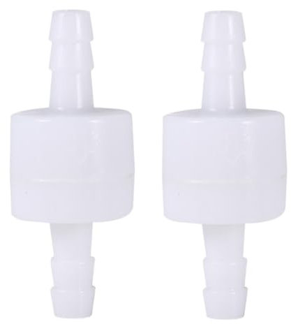 Uadme Válvula Antirretorno de Plástico 6 mm, 2Pcs Válvulas Antirretorno, Válvula de Retención en Línea de una Vía, para Agua, Combustible, Líquido, Aire