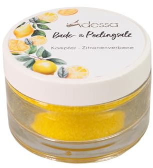 Adessa Bade- und Peelingsalz mit Kampfer-Zitronenverbene, 250g, Magnesiumhaltig