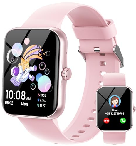 Orologio Smartwatch per Bambini, 1.8 Intelligente Fitness Tracker per Ragazzi Ragazze con 100+ Modalità Sportive, Contapassi, Sveglia, Sonno, Giochi, Smart Watch per Bambino Ado 5-16 Regalo, Rosa