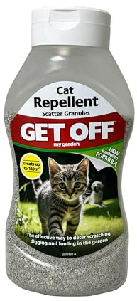 GET OFF | Cat & Dog Repellent Granules - Easy to Use Natural Aromatic Plant Oil Formula, Deters Scratching, Digging & Fouling, 600ml Treats up to 140m²