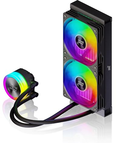 Levelplay Combat Liquid 240 SE AIO CPU Cooler - TDP 280W, ARGB Pump Cover, 240mm Radiator Cooling, 240 Single-Frame Fans, AMD AM5 / AM4 & Intel LGA 1851 / LGA 1700 Compatible - Black